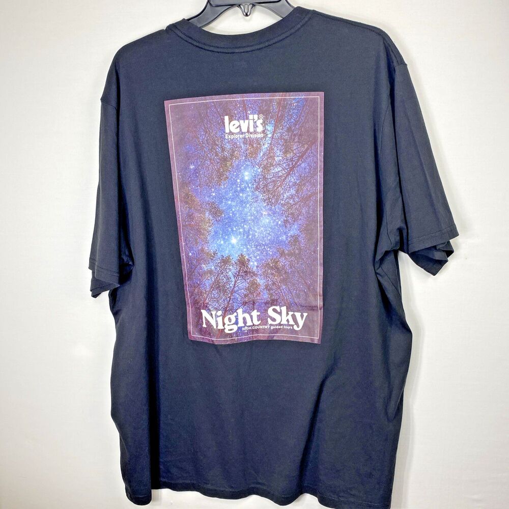 Levi's T-Shirt Men's Size XL Short Sleeve Logo Night Sky Black Explorer Division